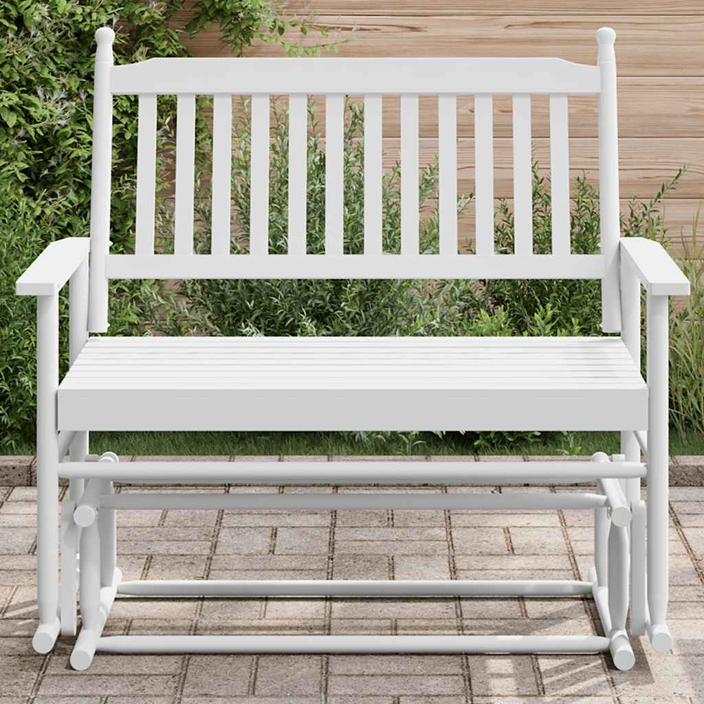 Banc balancelle blanc 118x70x104,5 cm bois massif de peuplier - XIOS