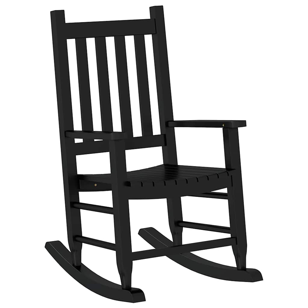 Chaise à bascule enfants noir bois de peuplier massif - XIOS