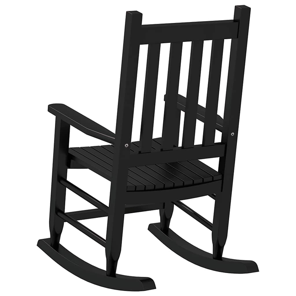 Chaise à bascule enfants noir bois de peuplier massif - XIOS