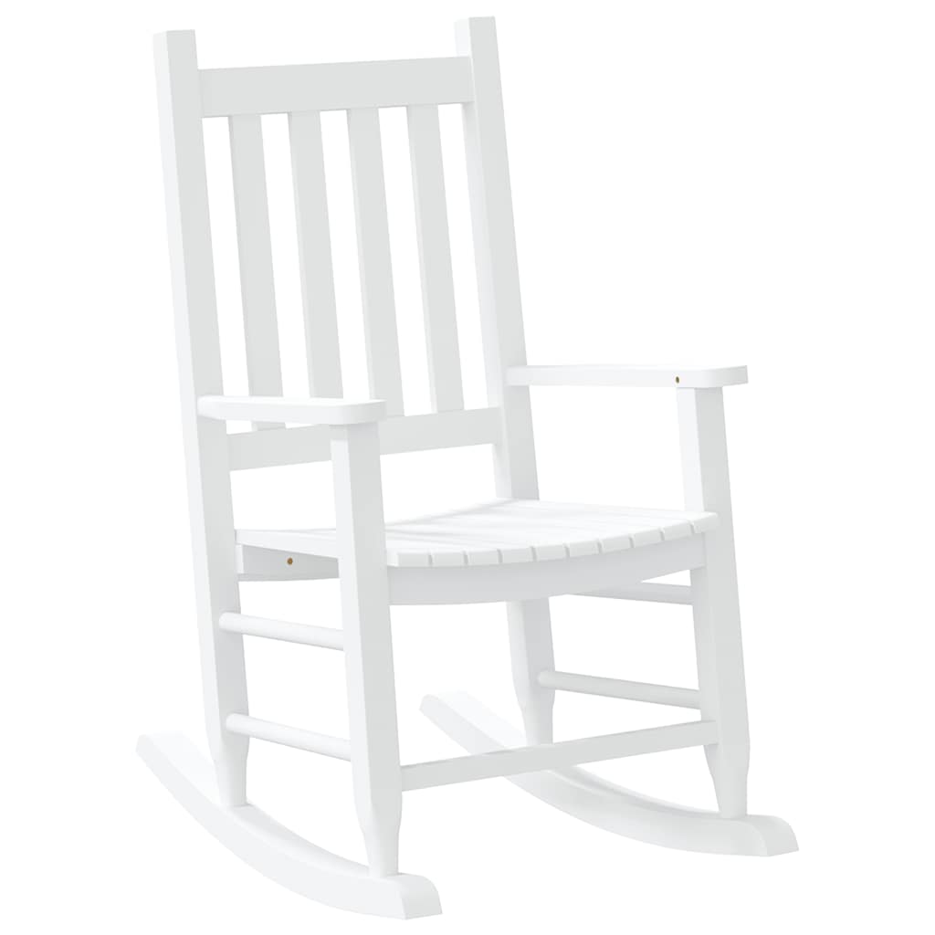 Chaise à bascule enfants blanc bois de peuplier massif - XIOS