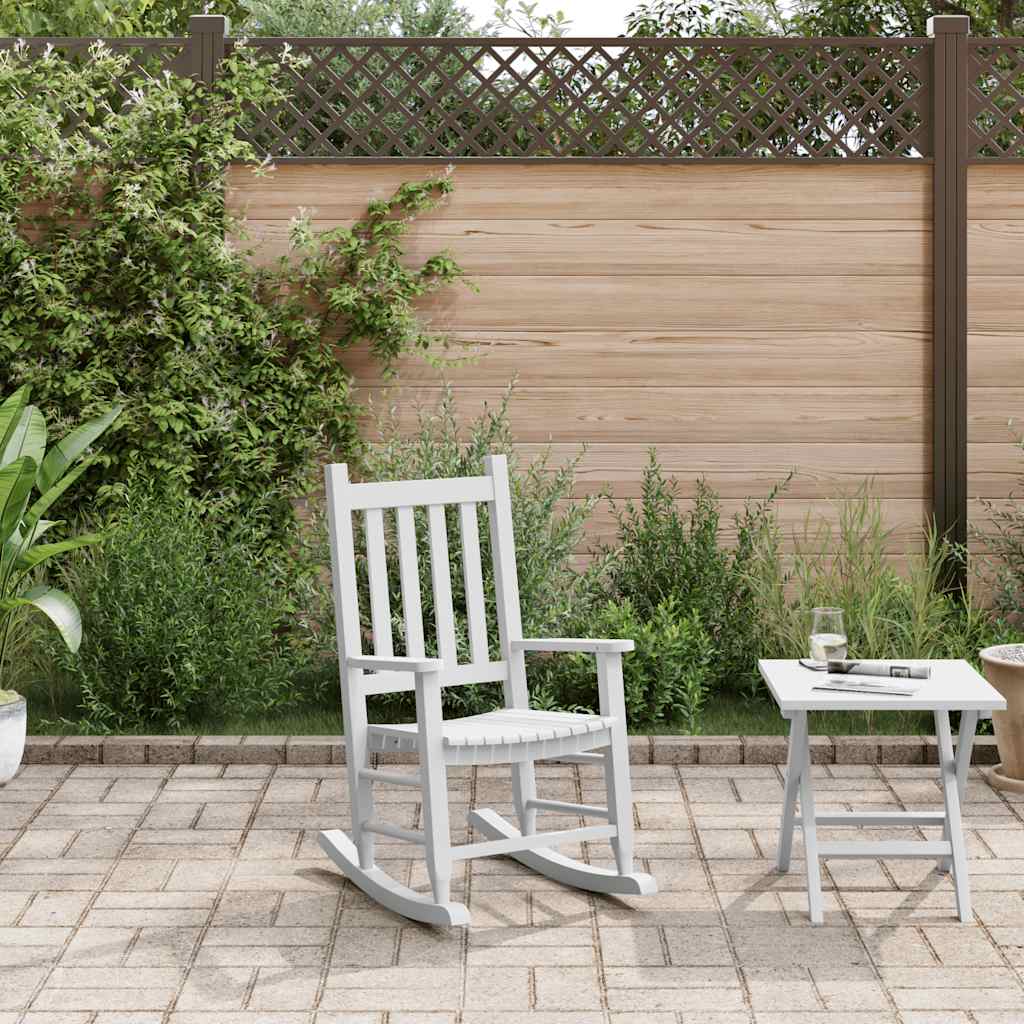 Chaise à bascule enfants blanc bois de peuplier massif - XIOS