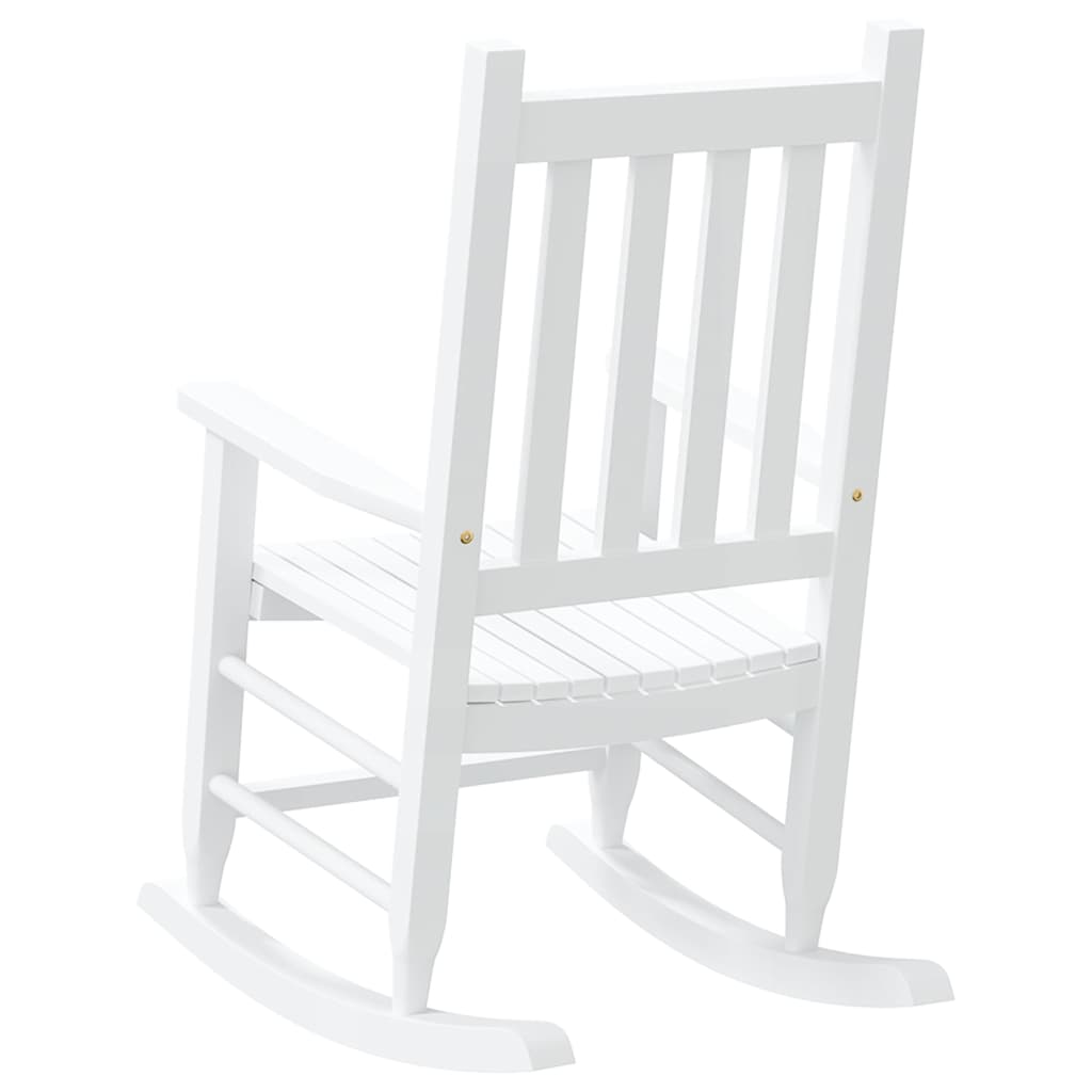 Chaise à bascule enfants blanc bois de peuplier massif - XIOS