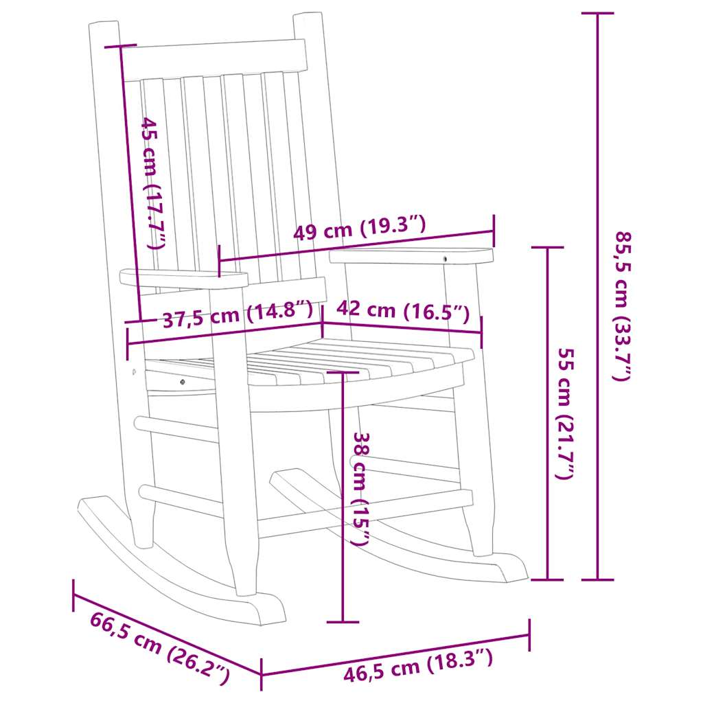 Chaise à bascule enfants blanc bois de peuplier massif - XIOS