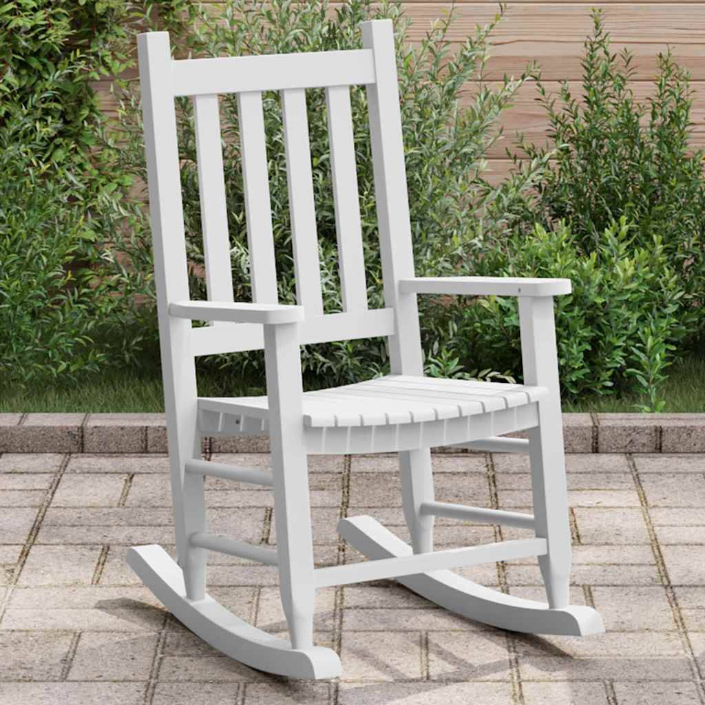 Chaise à bascule enfants blanc bois de peuplier massif - XIOS
