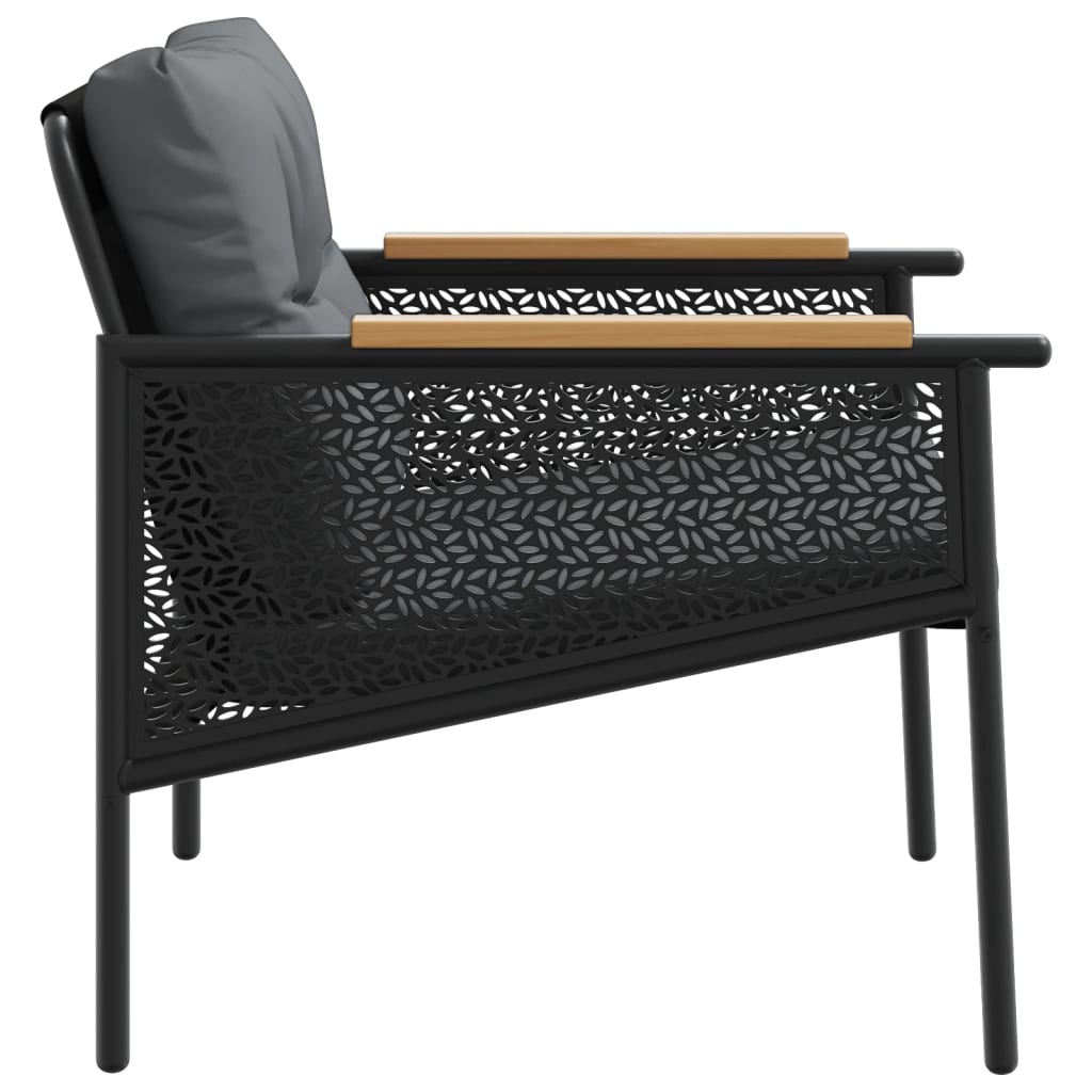 Chaises de jardin avec coussins lot de 2 noir acier - XIOS