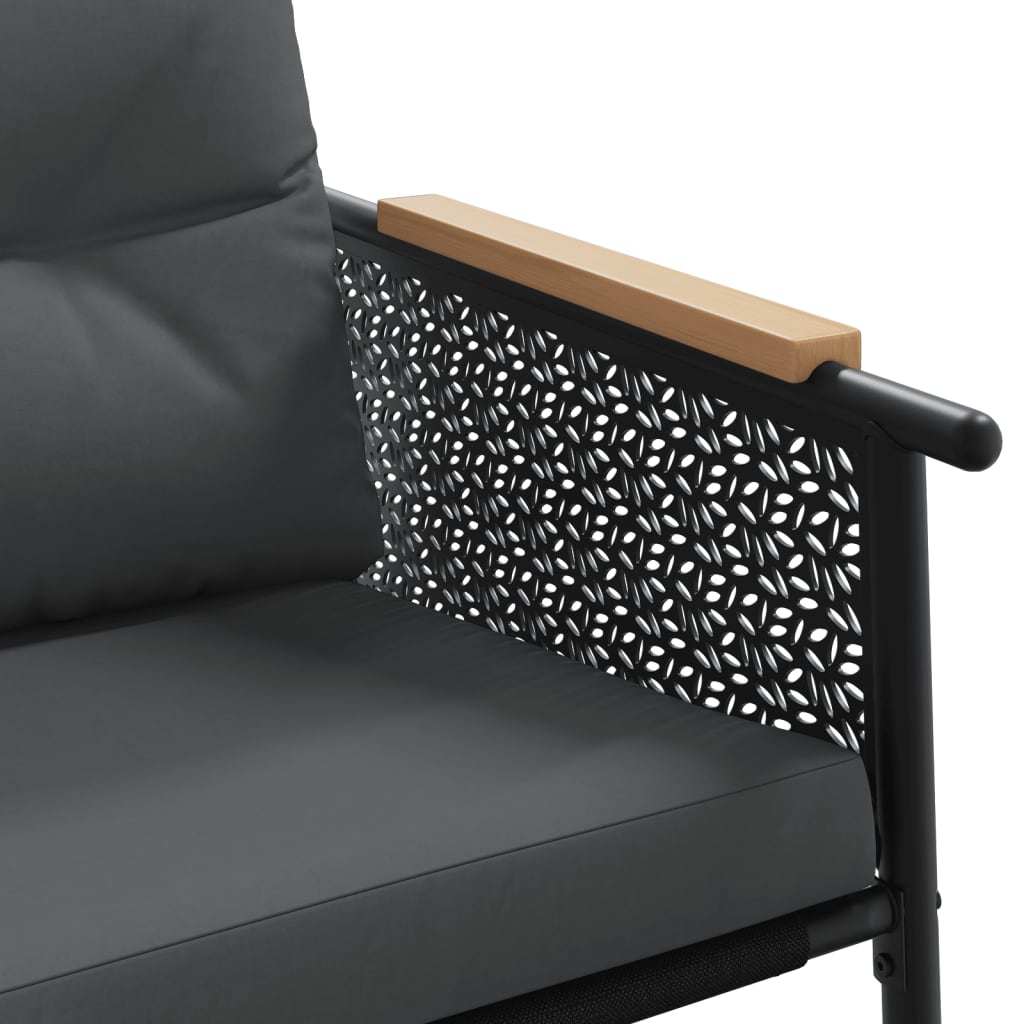 Chaises de jardin avec coussins lot de 2 noir acier - XIOS