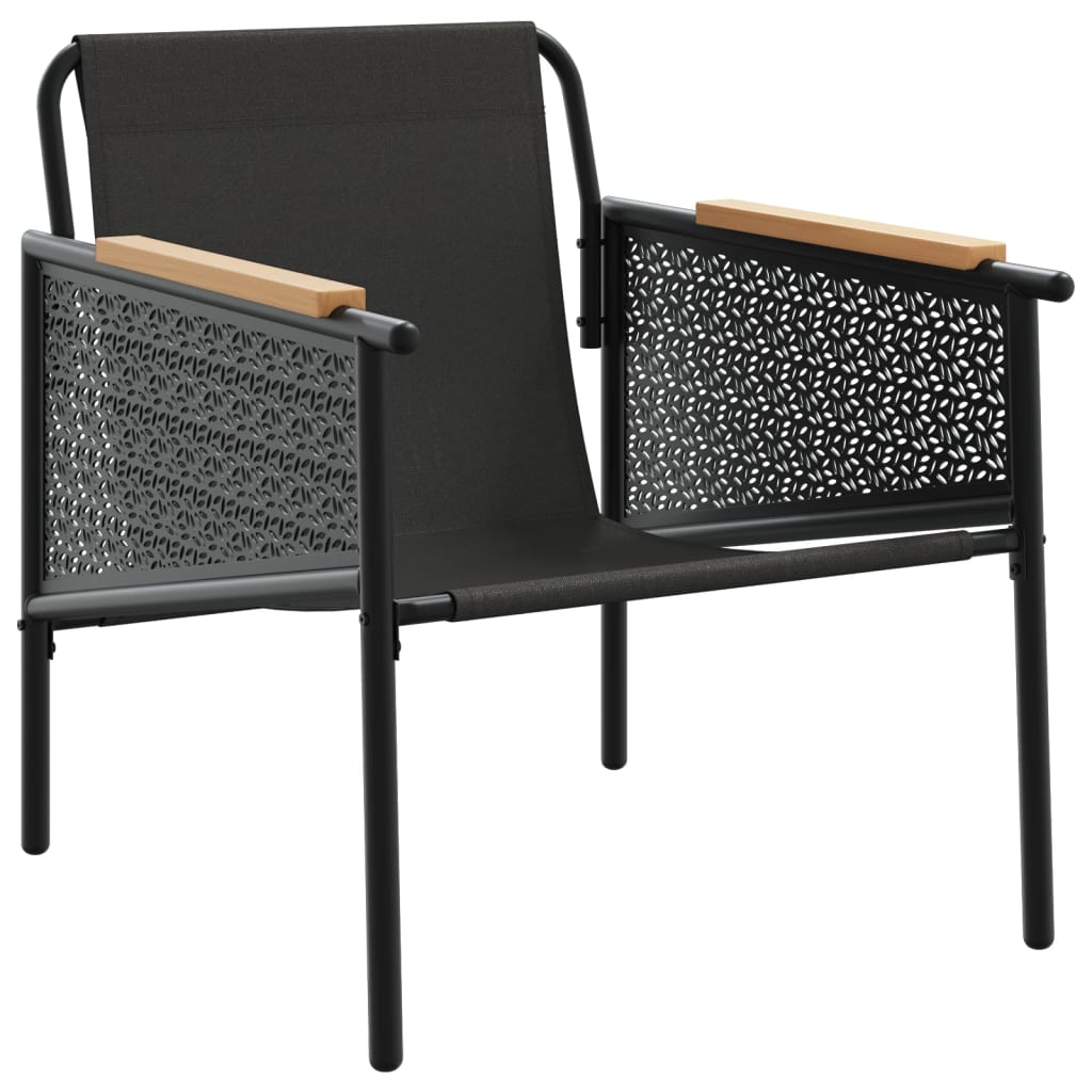 Ensemble de meubles de balcon 4 pcs avec coussins acier noir - XIOS