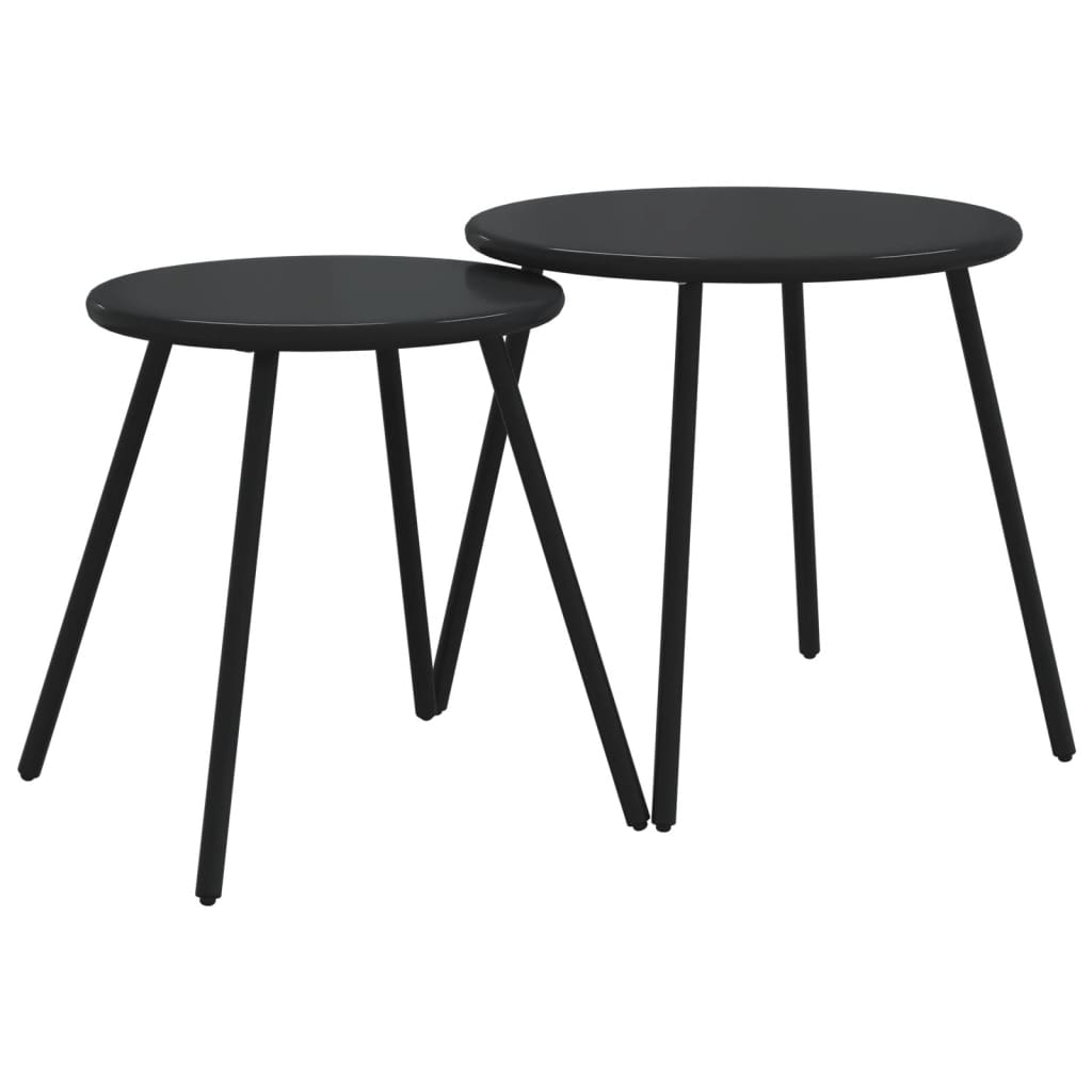 Ensemble de meubles de balcon 4 pcs avec coussins acier noir - XIOS