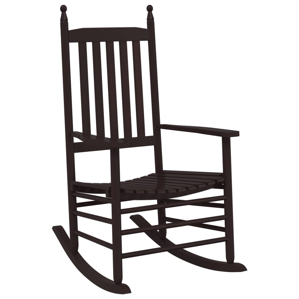 Chaises à bascule sièges incurvés lot de 2 brun peuplier massif - XIOS