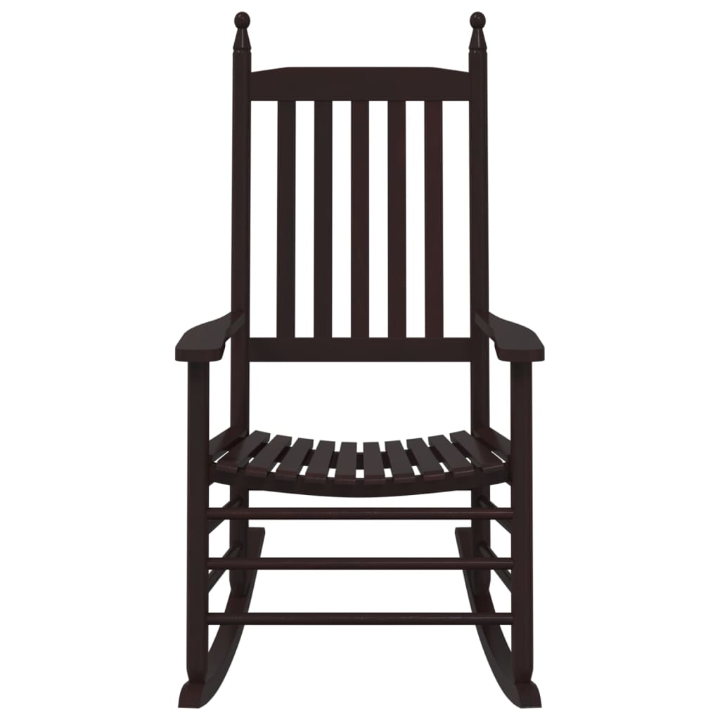 Chaises à bascule sièges incurvés lot de 2 brun peuplier massif - XIOS