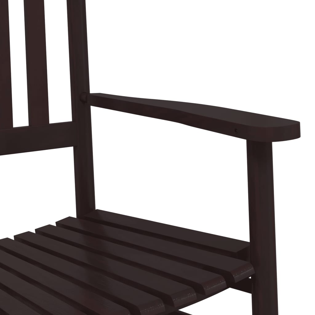 Chaises à bascule sièges incurvés lot de 2 brun peuplier massif - XIOS