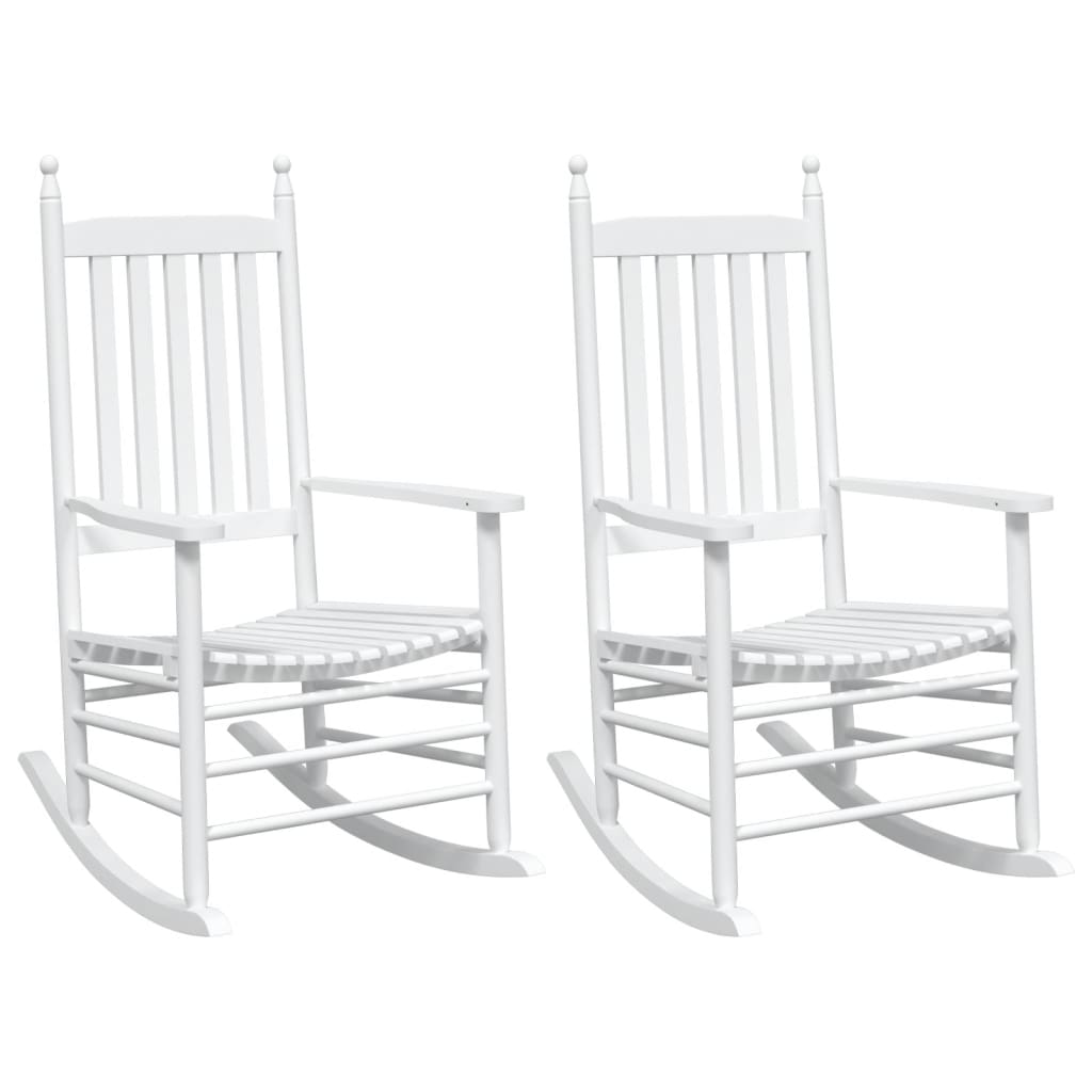Chaises à bascule sièges incurvés lot de 2 blanc sapin massif - XIOS