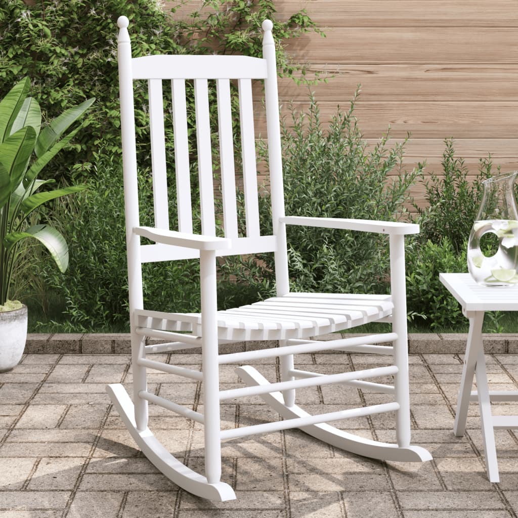 Chaises à bascule sièges incurvés lot de 2 blanc sapin massif - XIOS
