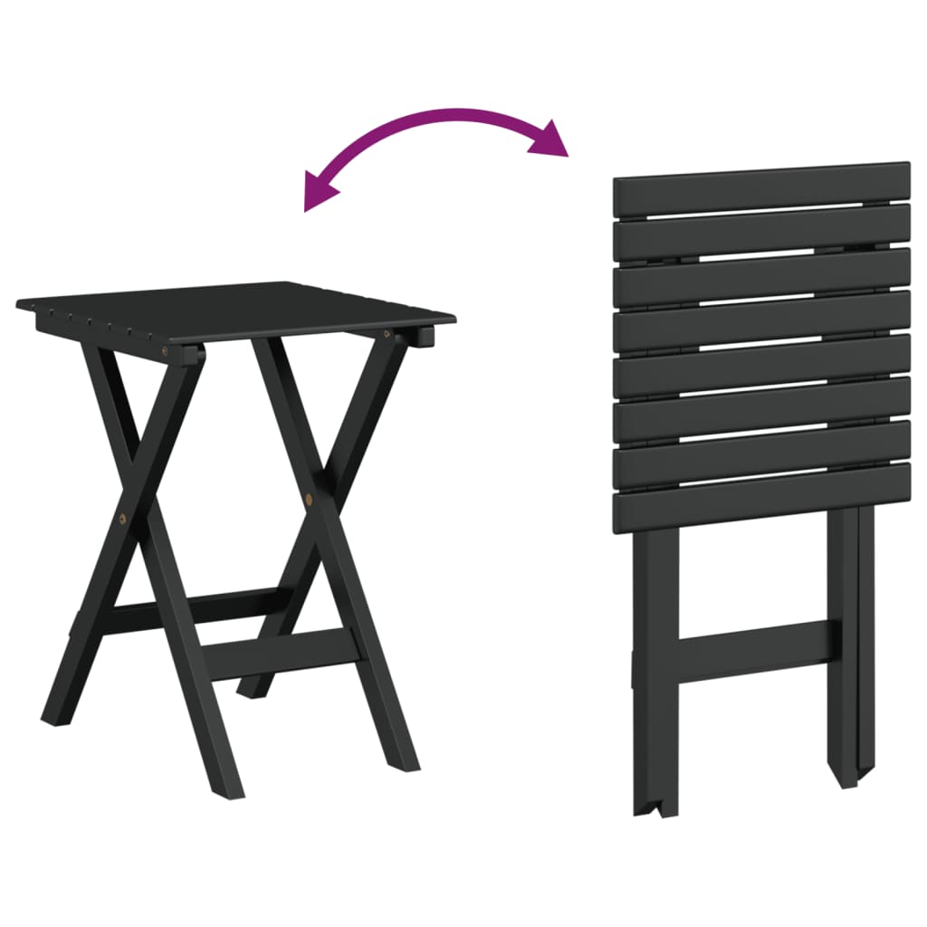 Chaises à bascule lot de 2 table pliable noir massif peuplier - XIOS