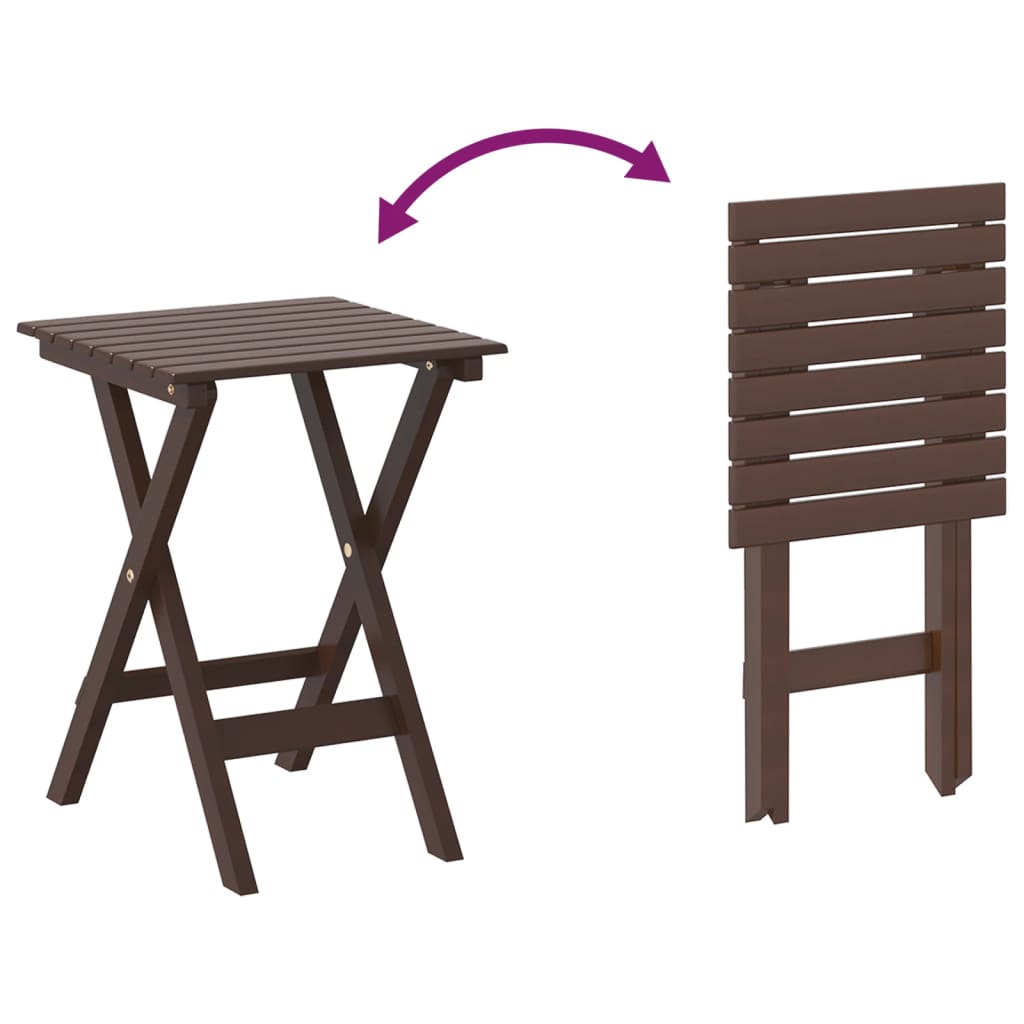 Chaises à bascule lot de 2 table pliable marron massif peuplier - XIOS