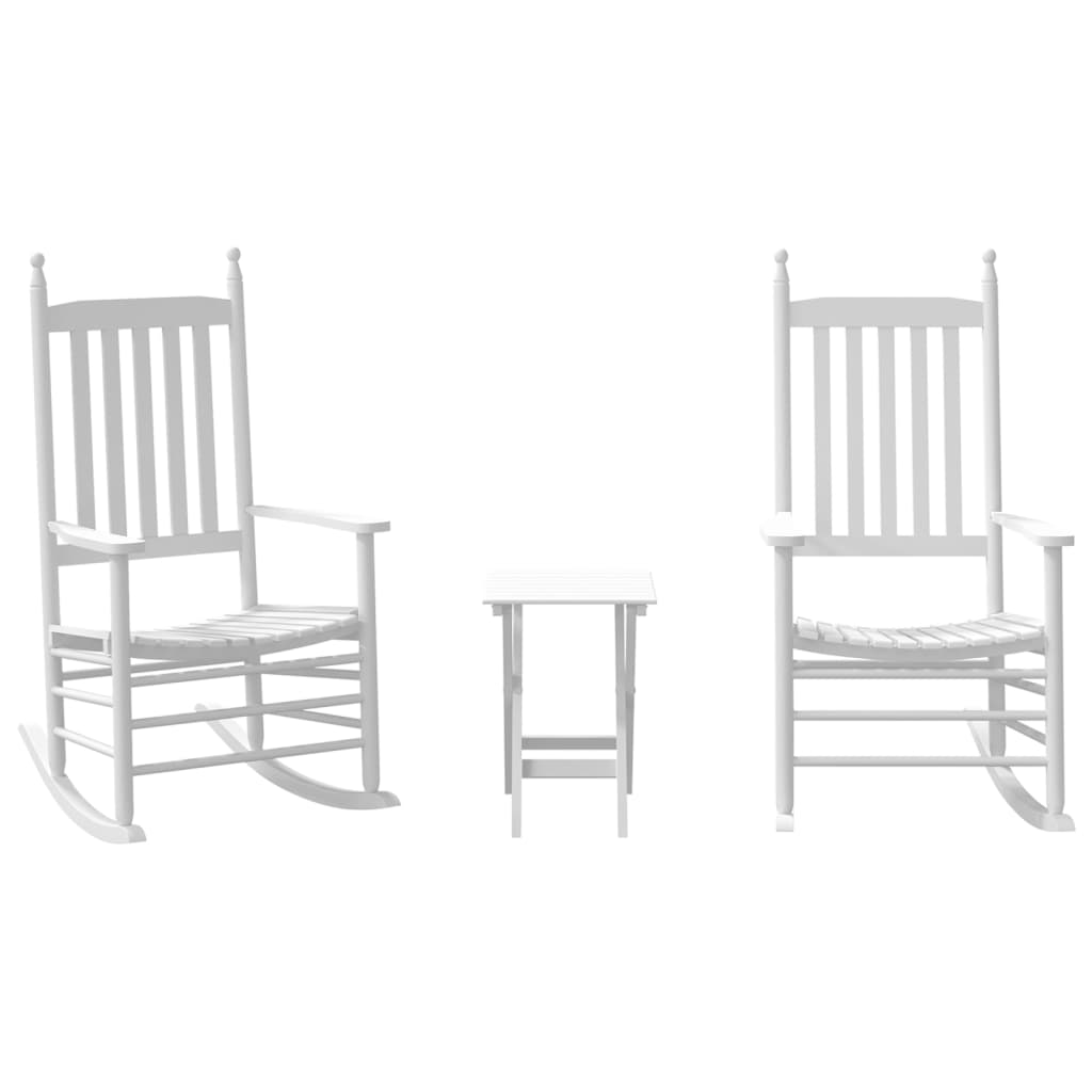 Chaises à bascule lot de 2 table pliable blanc massif peuplier - XIOS