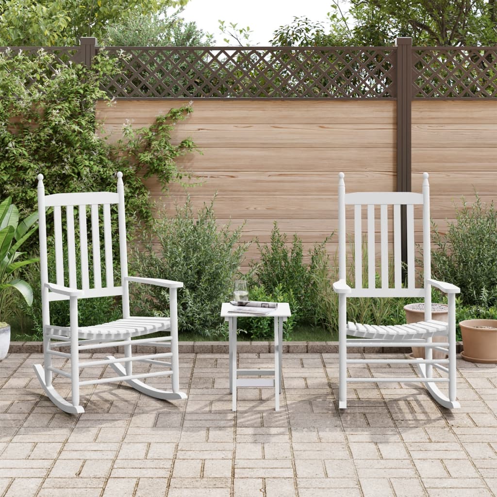 Chaises à bascule lot de 2 table pliable blanc massif peuplier - XIOS