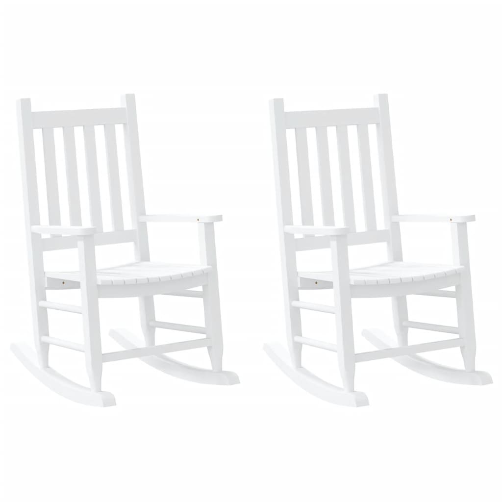 Chaises à bascule enfants lot de 2 blanc bois peuplier massif - XIOS