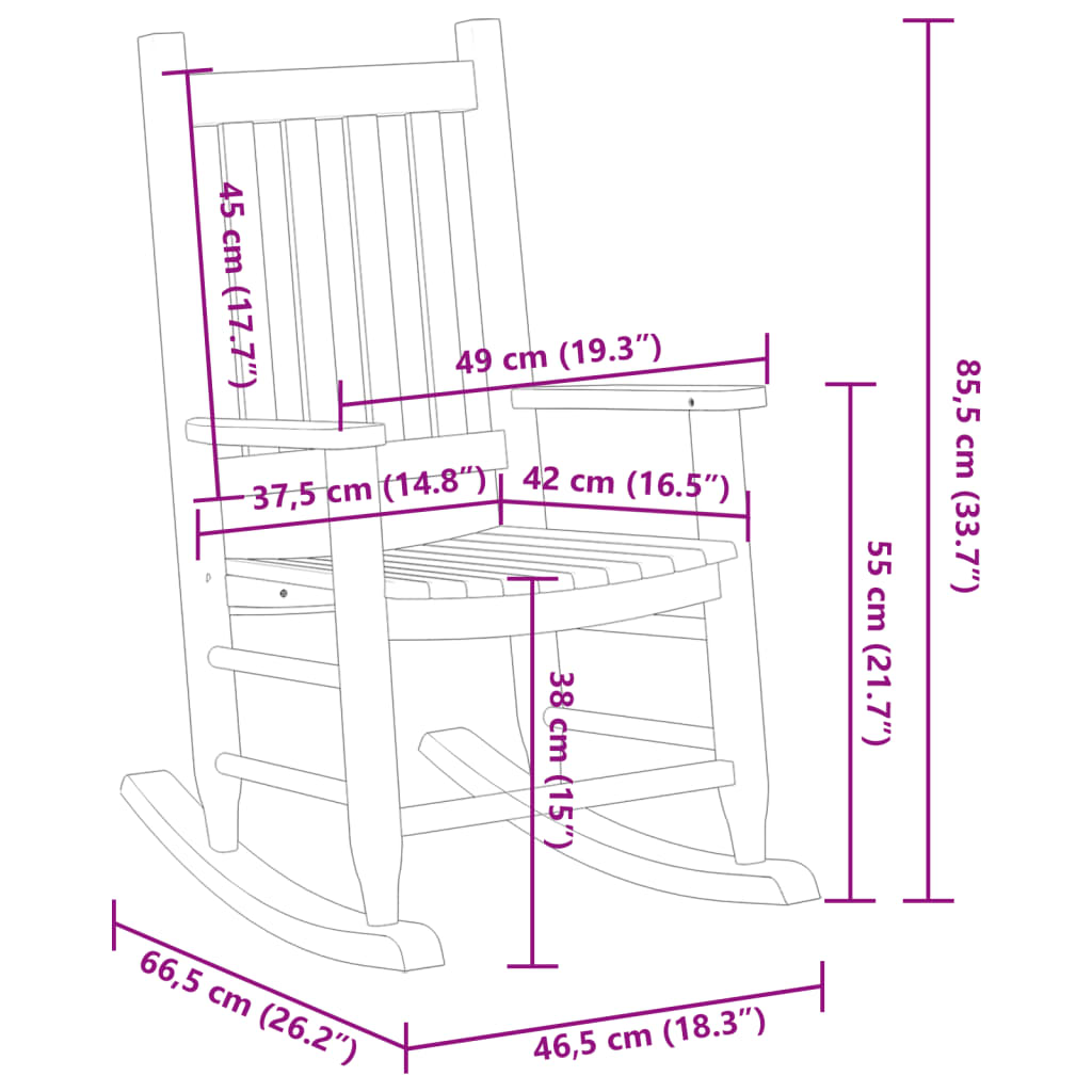Chaises à bascule enfants lot de 2 blanc bois peuplier massif - XIOS