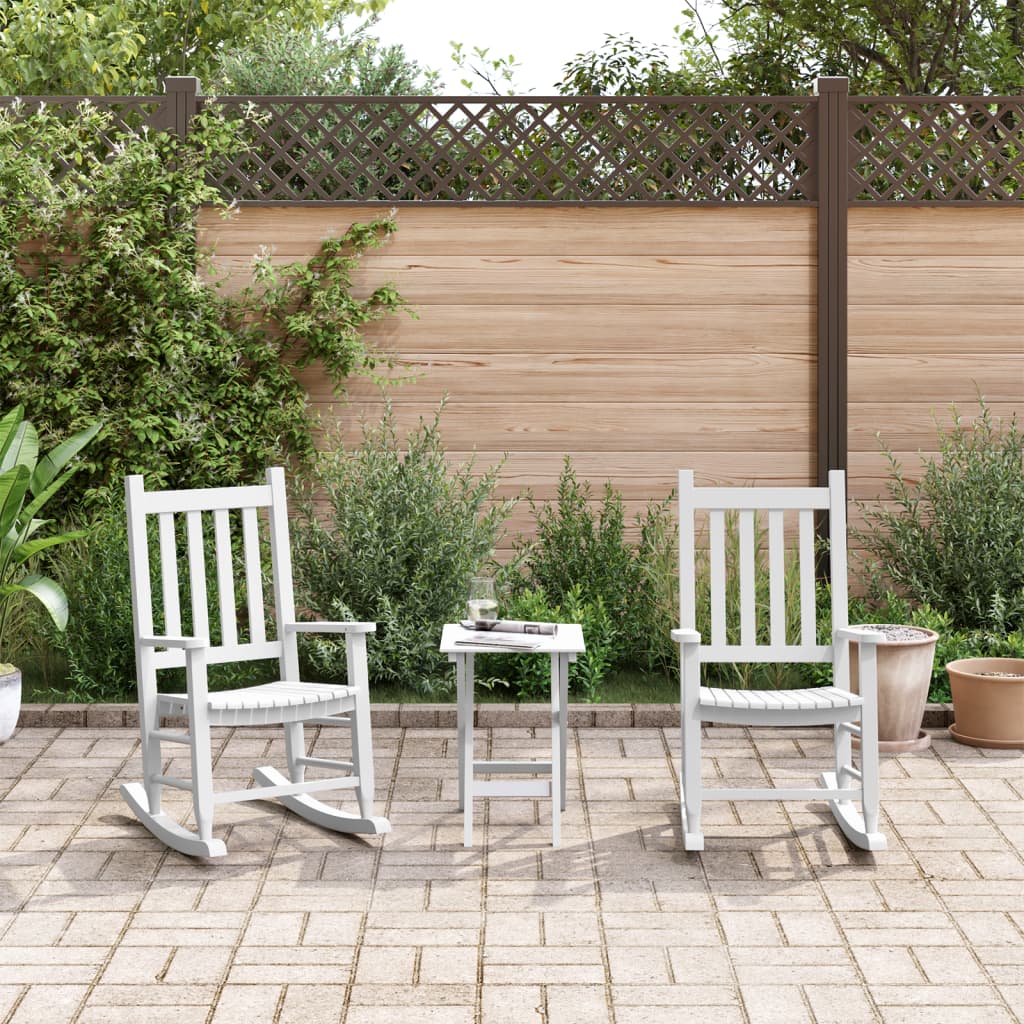 Chaises à bascule enfants lot de 2 blanc bois peuplier massif - XIOS