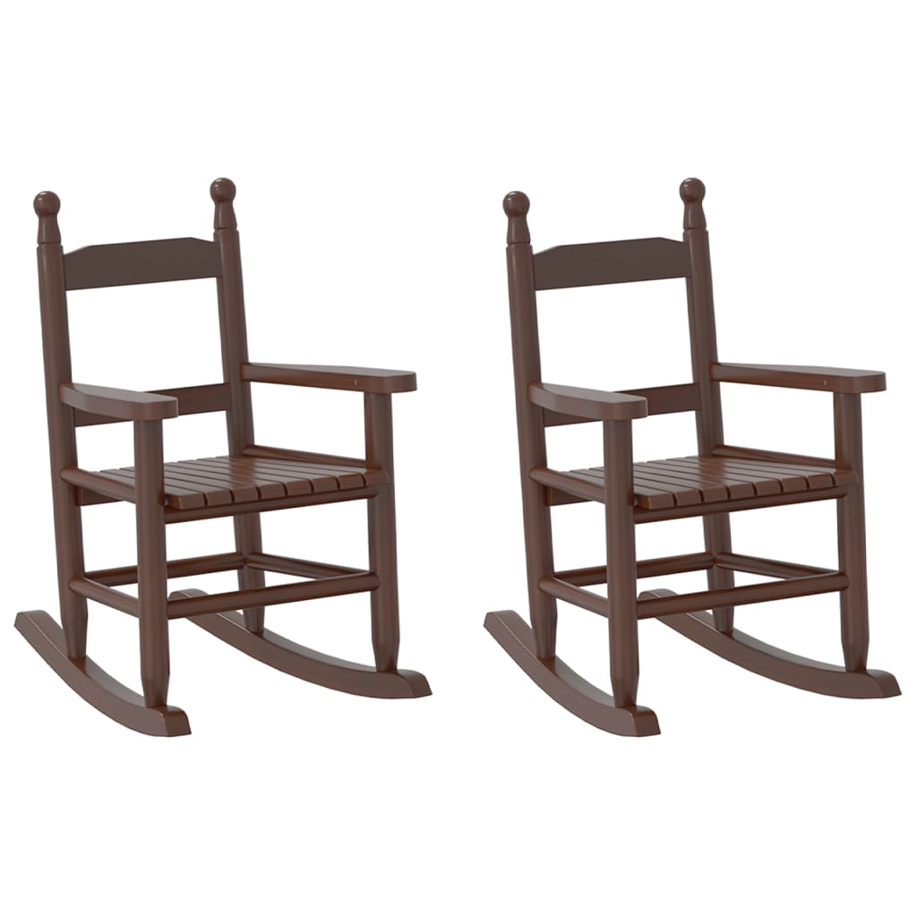 Chaises à bascule enfants lot de 2 marron bois peuplier massif - XIOS