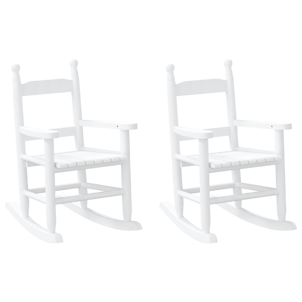 Chaises à bascule enfants lot de 2 blanc bois peuplier massif - XIOS
