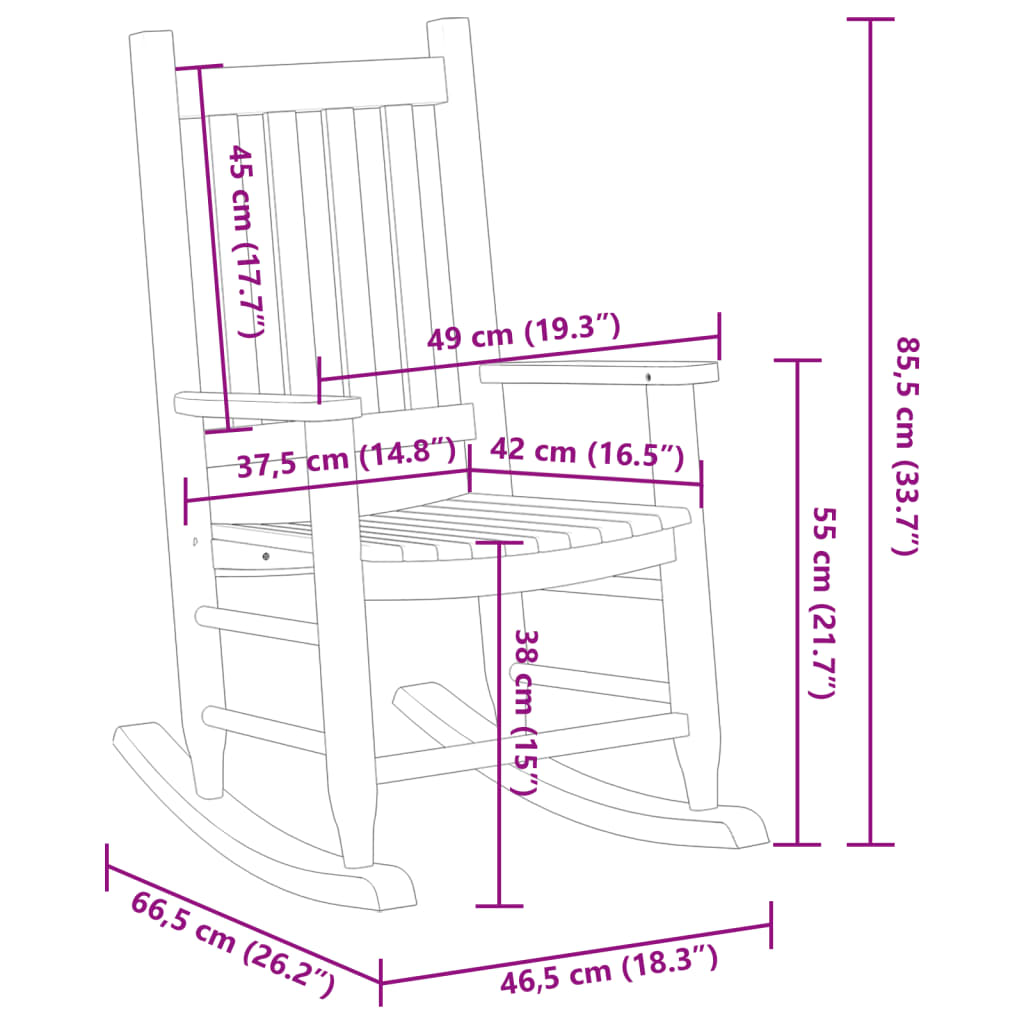 Chaises à bascule enfants lot de 2 blanc bois peuplier massif - XIOS