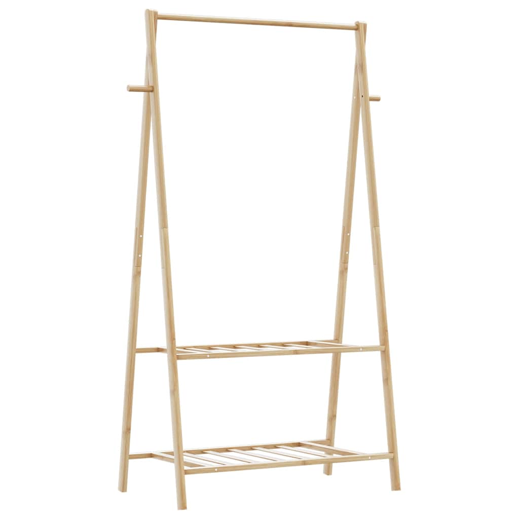 Porte-vêtement avec étagères 96x45,5x150,5 cm bambou