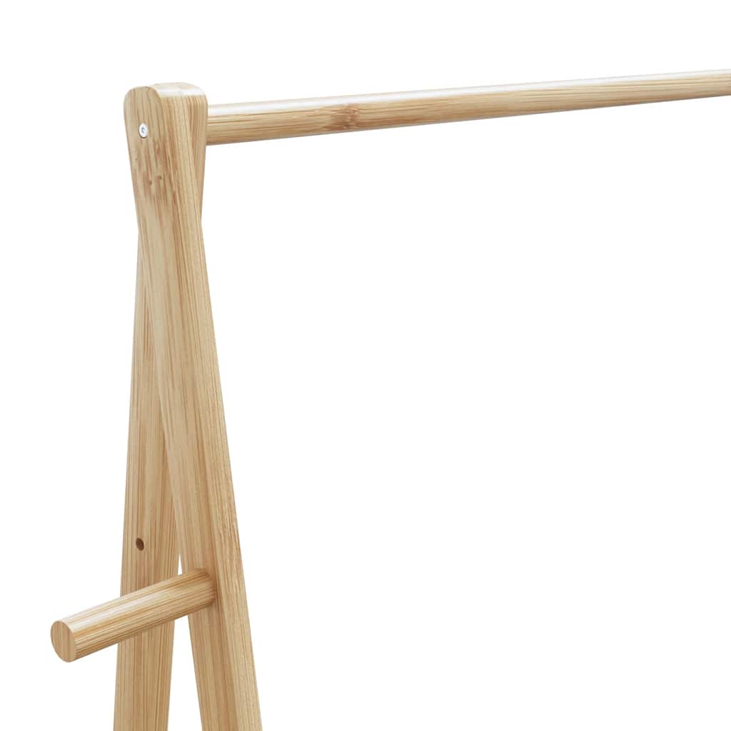 Porte-vêtements et étagères roulettes 132x45,5x155,5cm bambou - XIOS