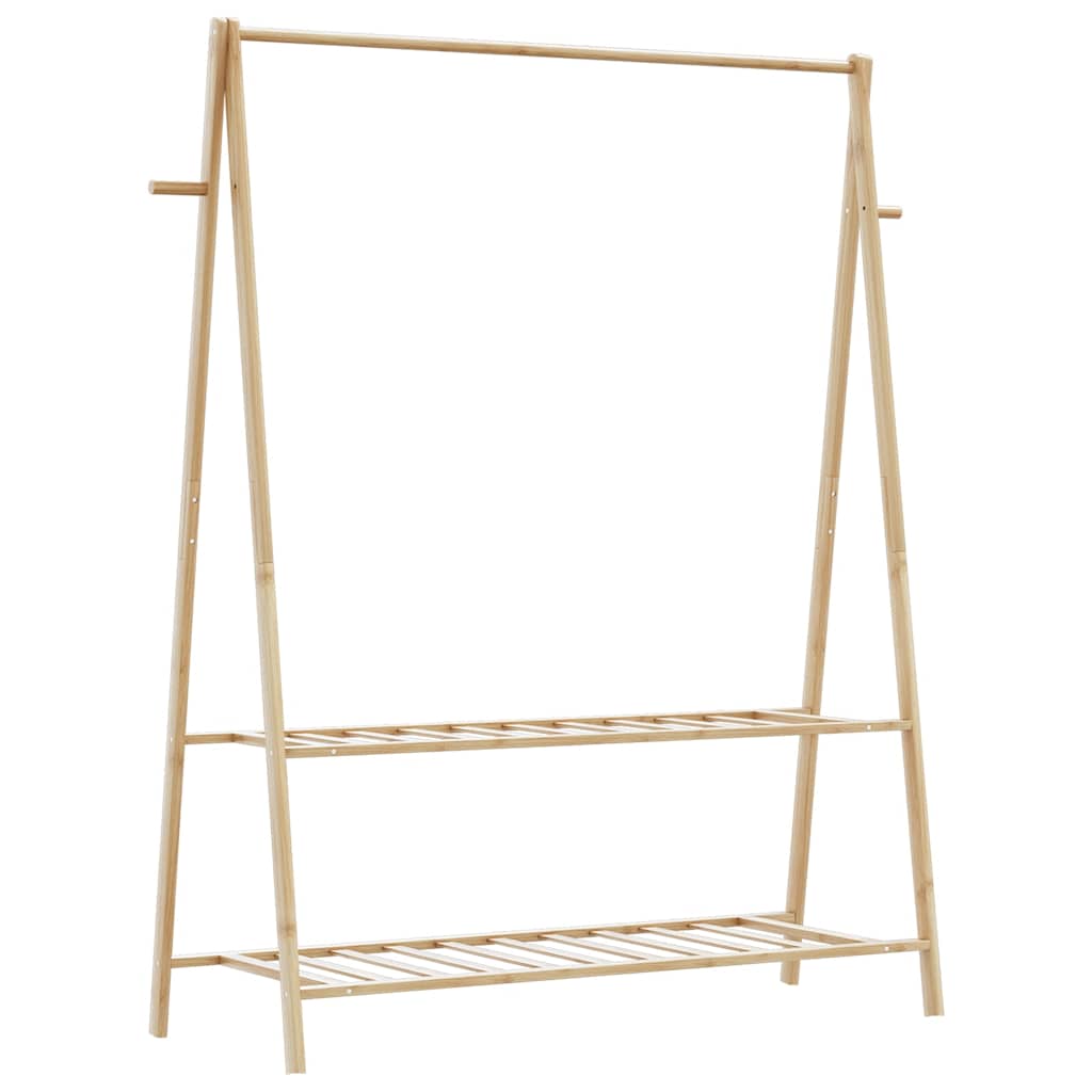 Porte-vêtement avec étagères 132x45,5x150,5 cm bambou - XIOS