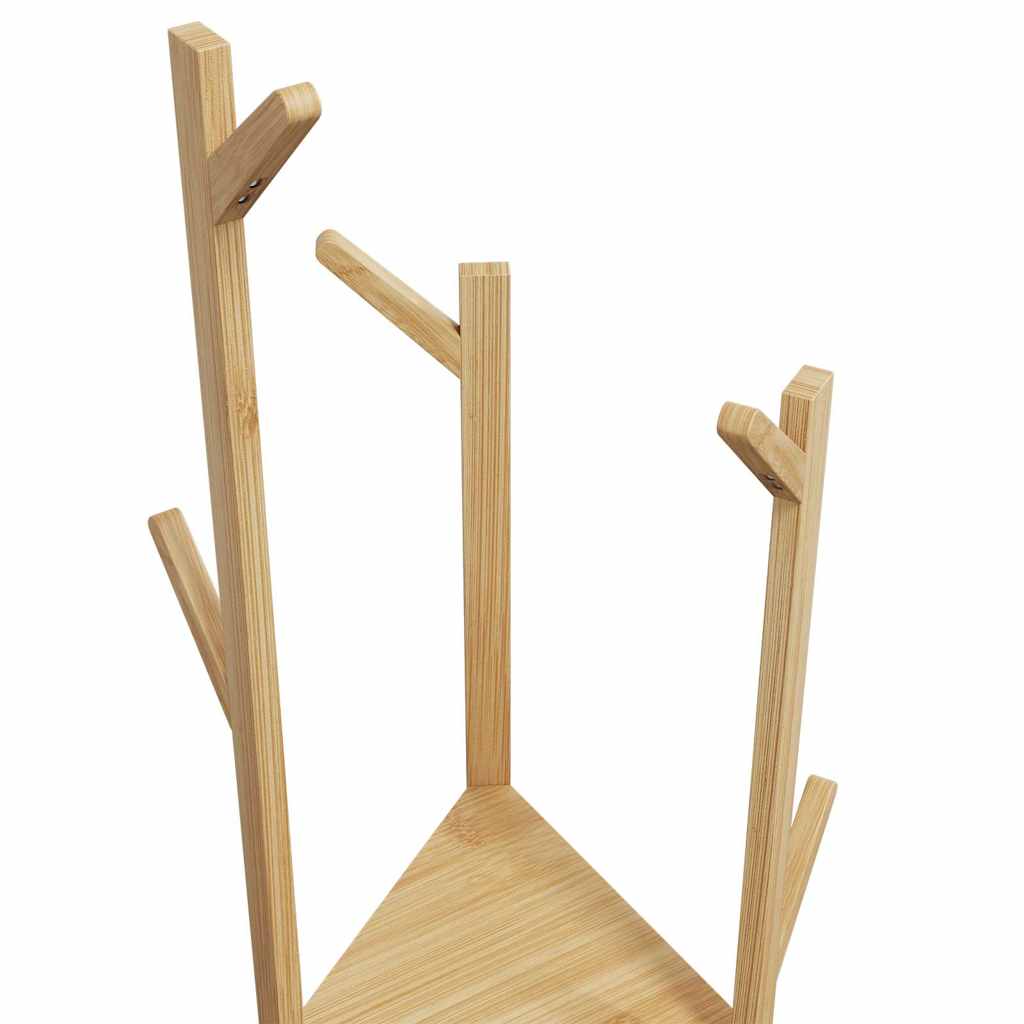 Porte-manteau avec crochets et étagères 39x33x166 cm bambou - XIOS