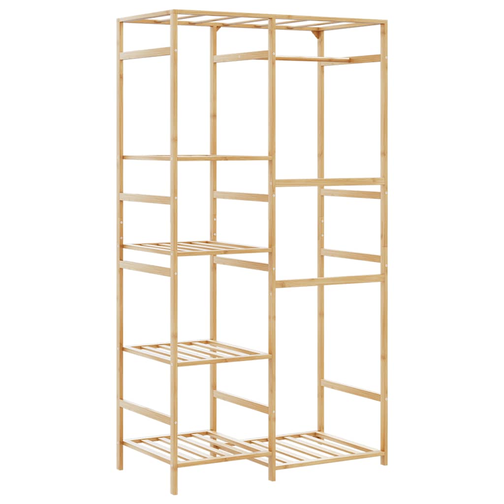 Porte-vêtement avec étagères 100x50x184,5 cm bambou - XIOS