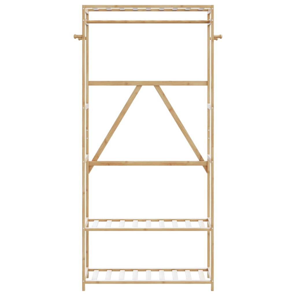 Porte-vêtement avec étagères 80x40x175 cm bambou