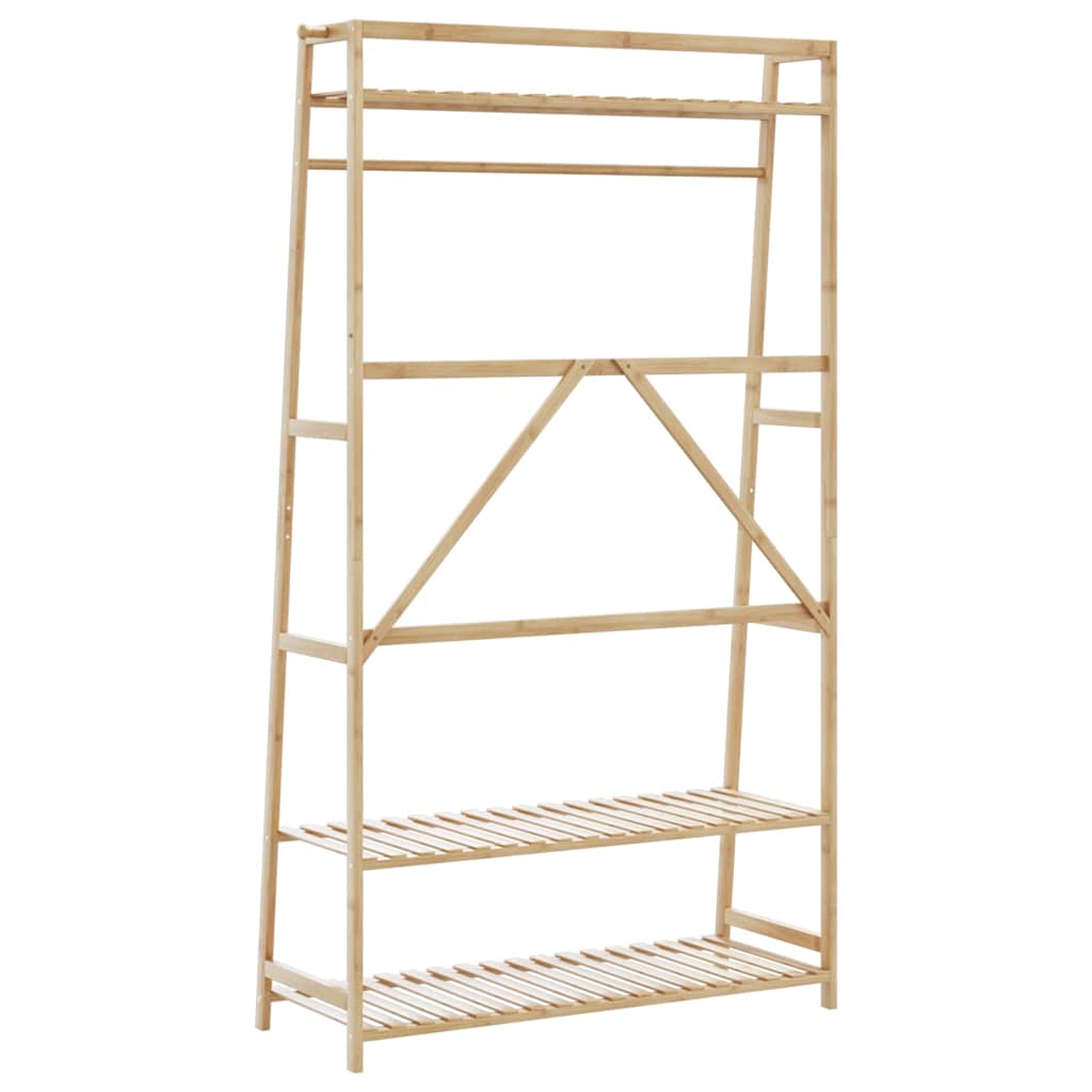 Porte-vêtement avec étagères 110x40x180 cm bambou - XIOS