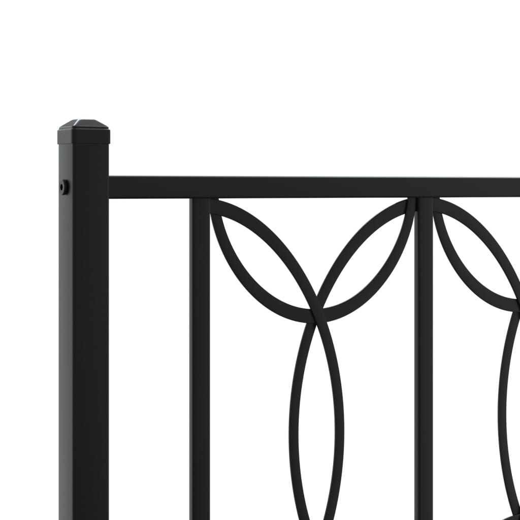 Cadre de lit métal sans matelas avec tête de lit noir 100x200cm - XIOS
