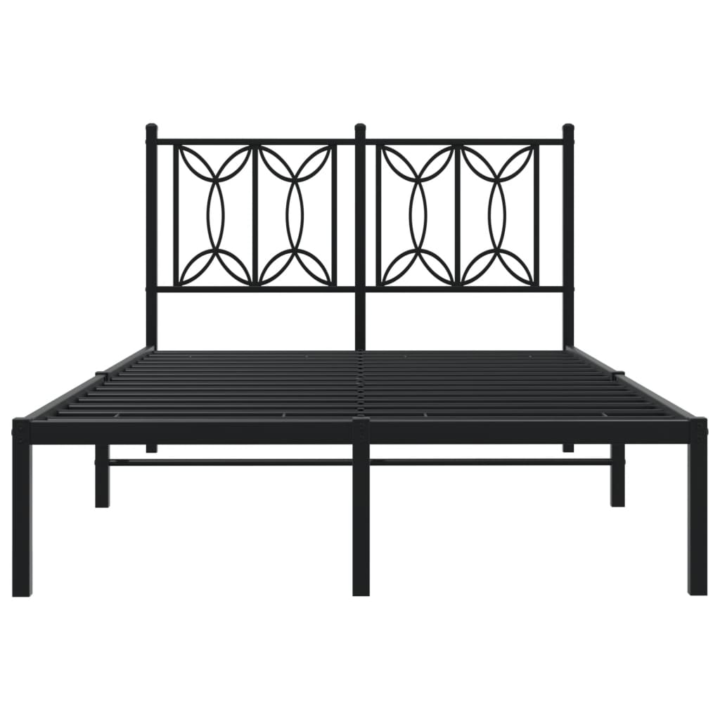 Cadre de lit métal sans matelas avec tête de lit noir 120x200cm - XIOS