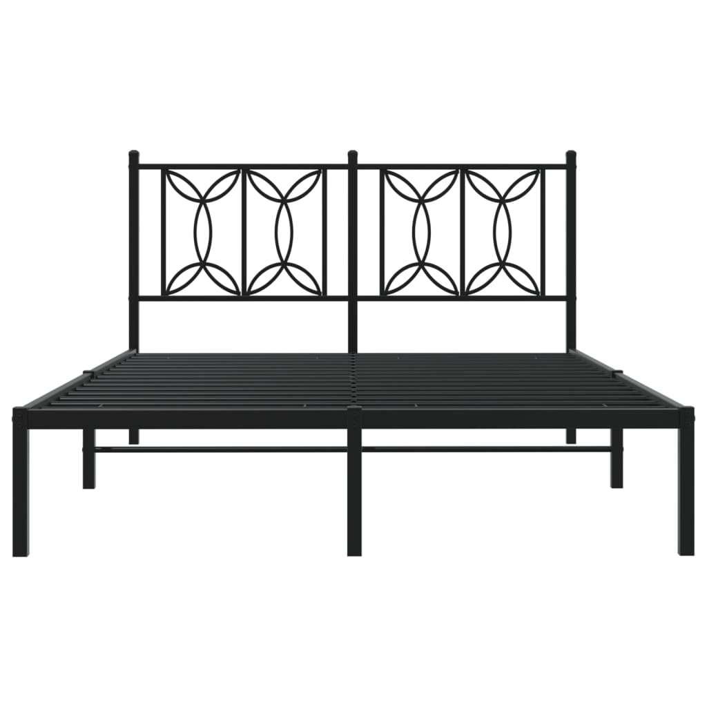 Cadre de lit métal sans matelas avec tête de lit noir 140x190cm - XIOS