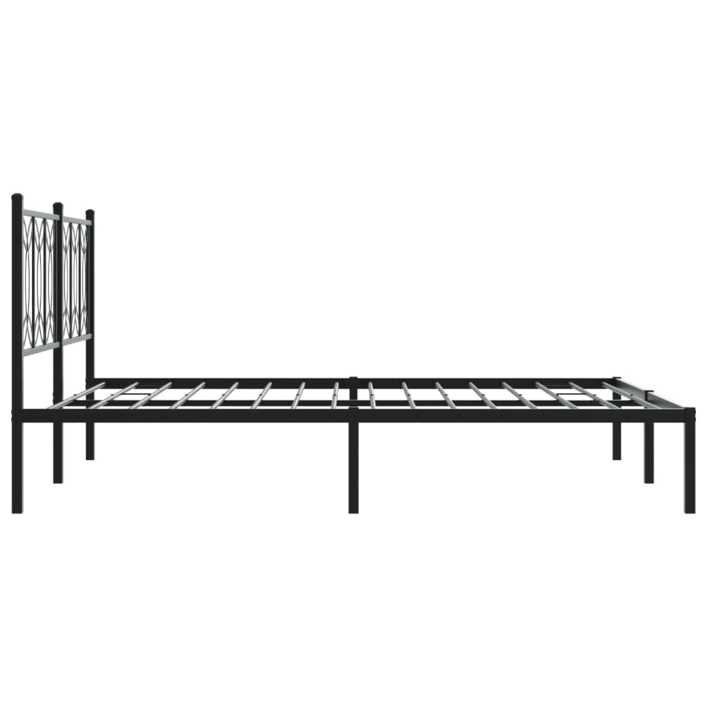 Cadre de lit métal sans matelas avec tête de lit noir 150x200cm - XIOS
