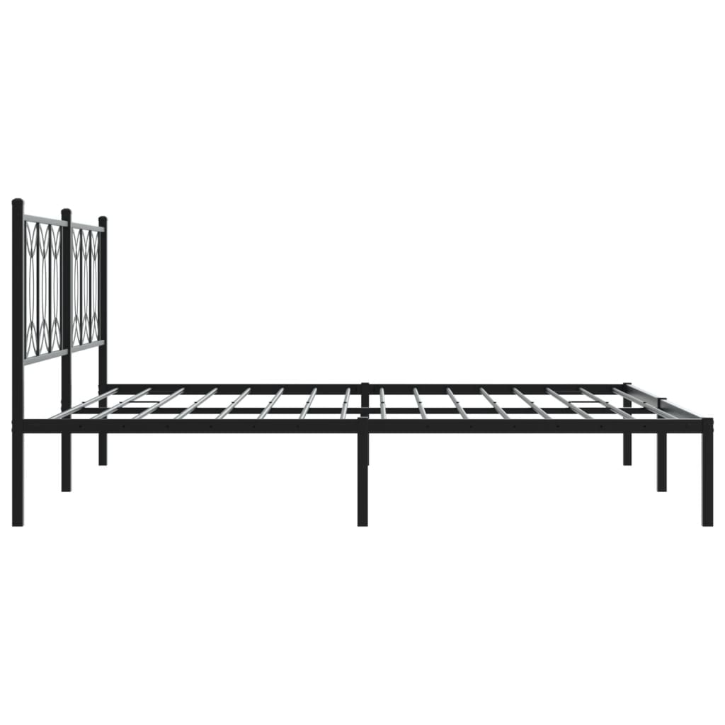 Cadre de lit métal sans matelas avec tête de lit noir 183x213cm - XIOS