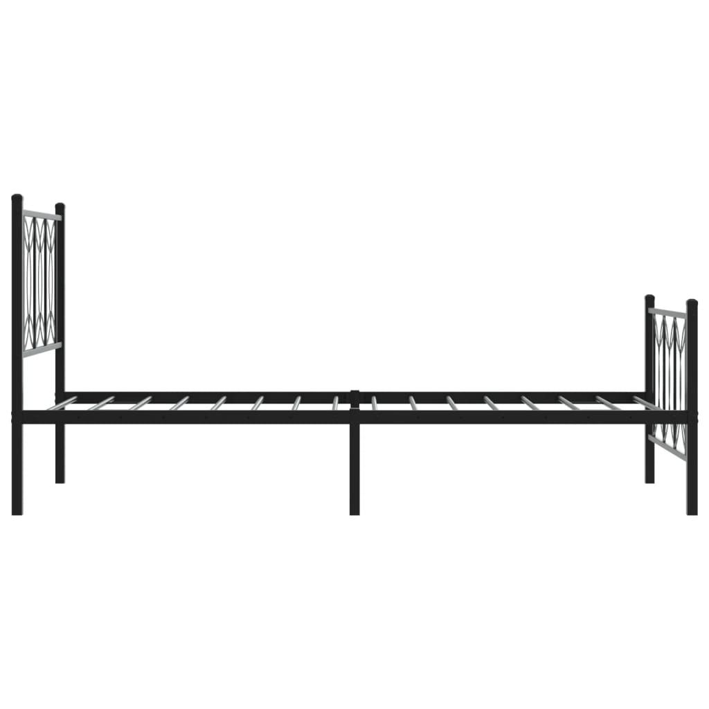 Cadre de lit métal sans matelas avec pied de lit noir 80x200 cm - XIOS