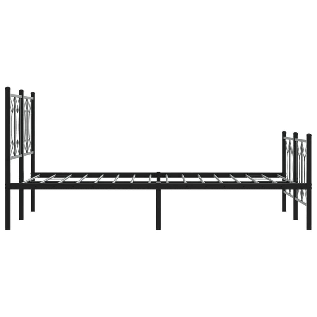 Cadre de lit métal sans matelas avec pied de lit noir 120x190cm - XIOS