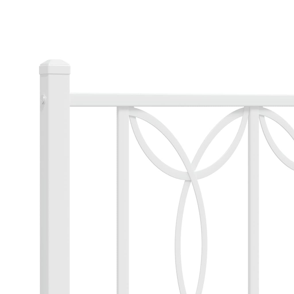 Cadre de lit métal sans matelas et tête de lit blanc 183x213 cm - XIOS