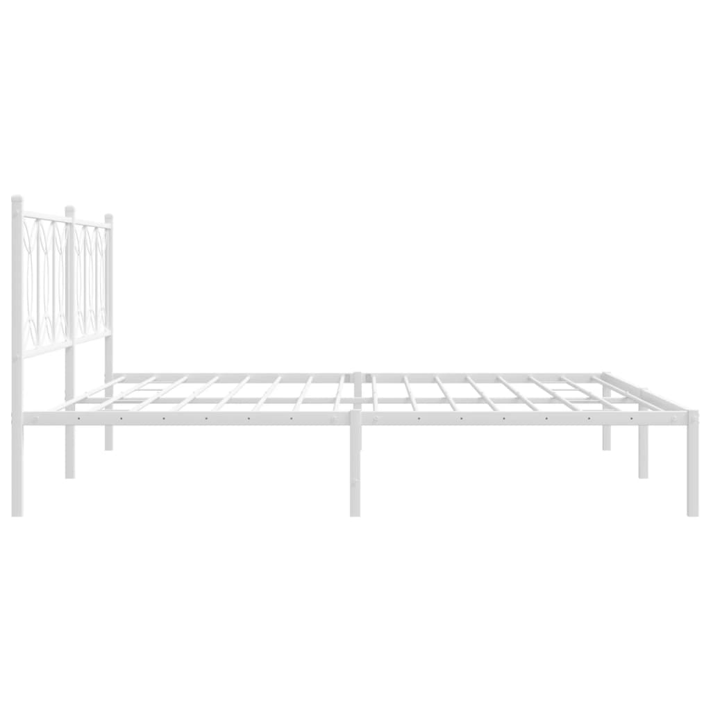 Cadre de lit métal sans matelas et tête de lit blanc 200x200 cm - XIOS