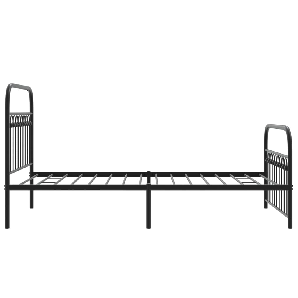 Cadre de lit métal sans matelas et pied de lit noir 100x200 cm - XIOS