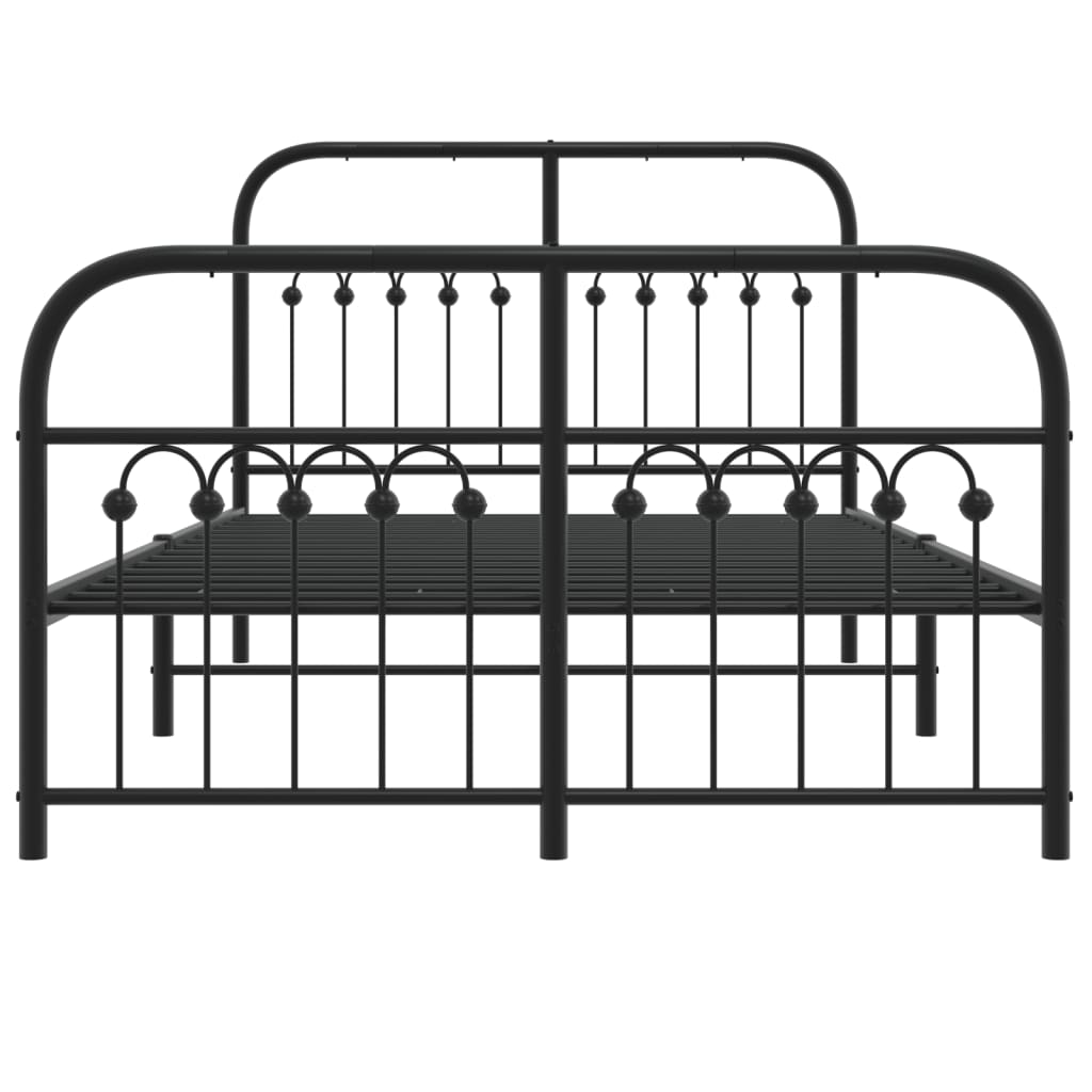Cadre de lit métal sans matelas avec pied de lit noir 120x200cm - XIOS
