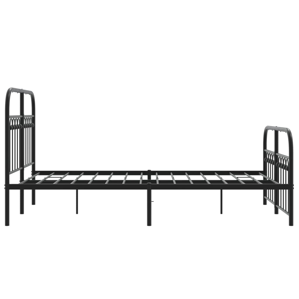 Cadre de lit métal sans matelas avec pied de lit noir 120x200cm - XIOS