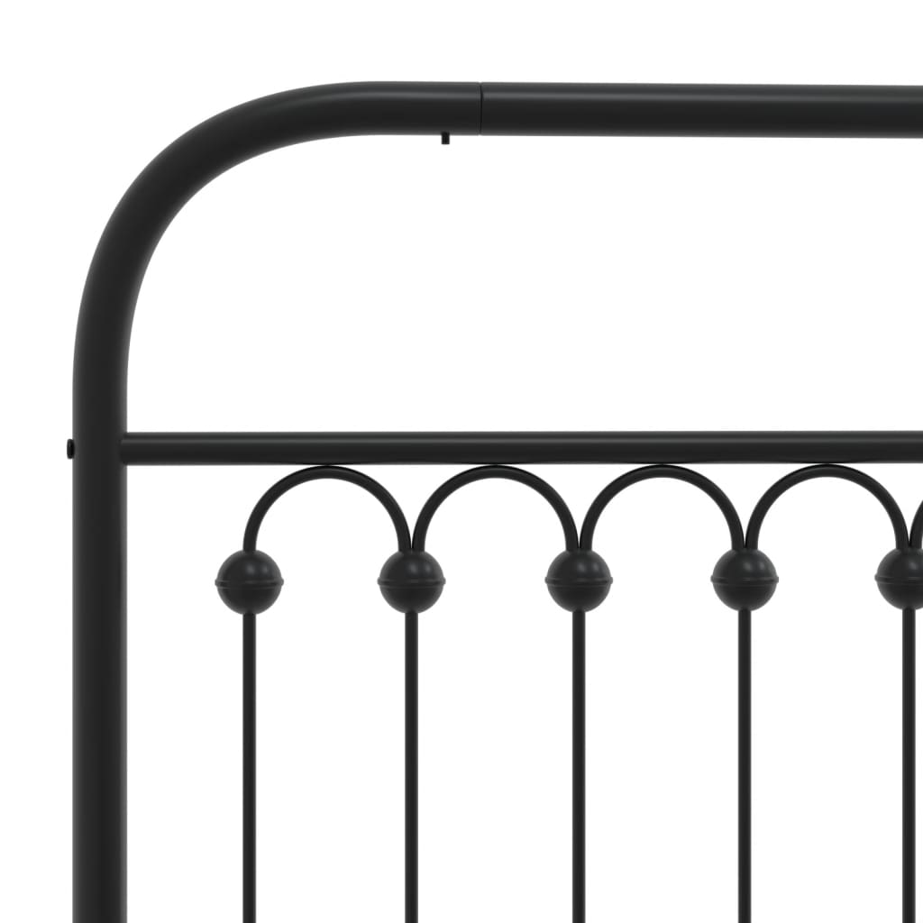 Cadre de lit métal sans matelas avec pied de lit noir 193x203cm - XIOS