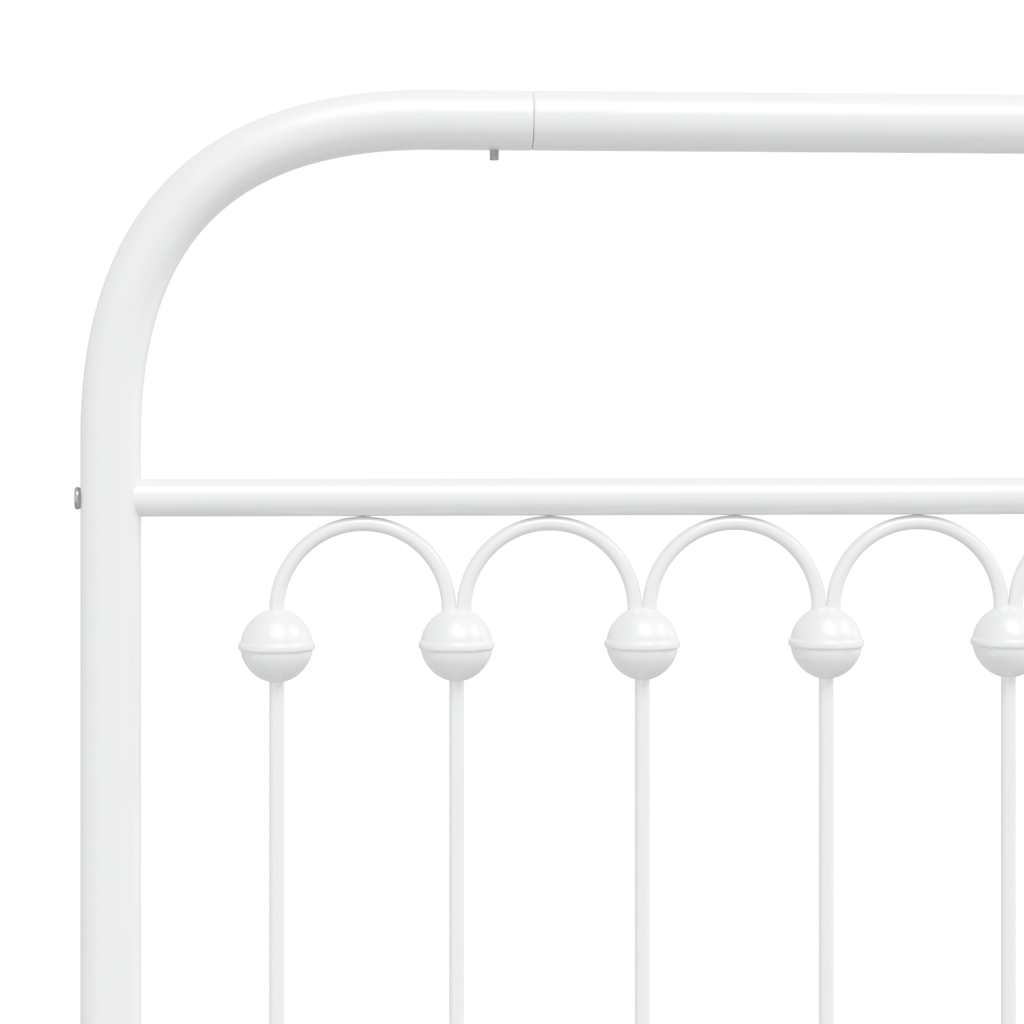 Cadre de lit métal sans matelas avec tête de lit blanc 75x190cm - XIOS