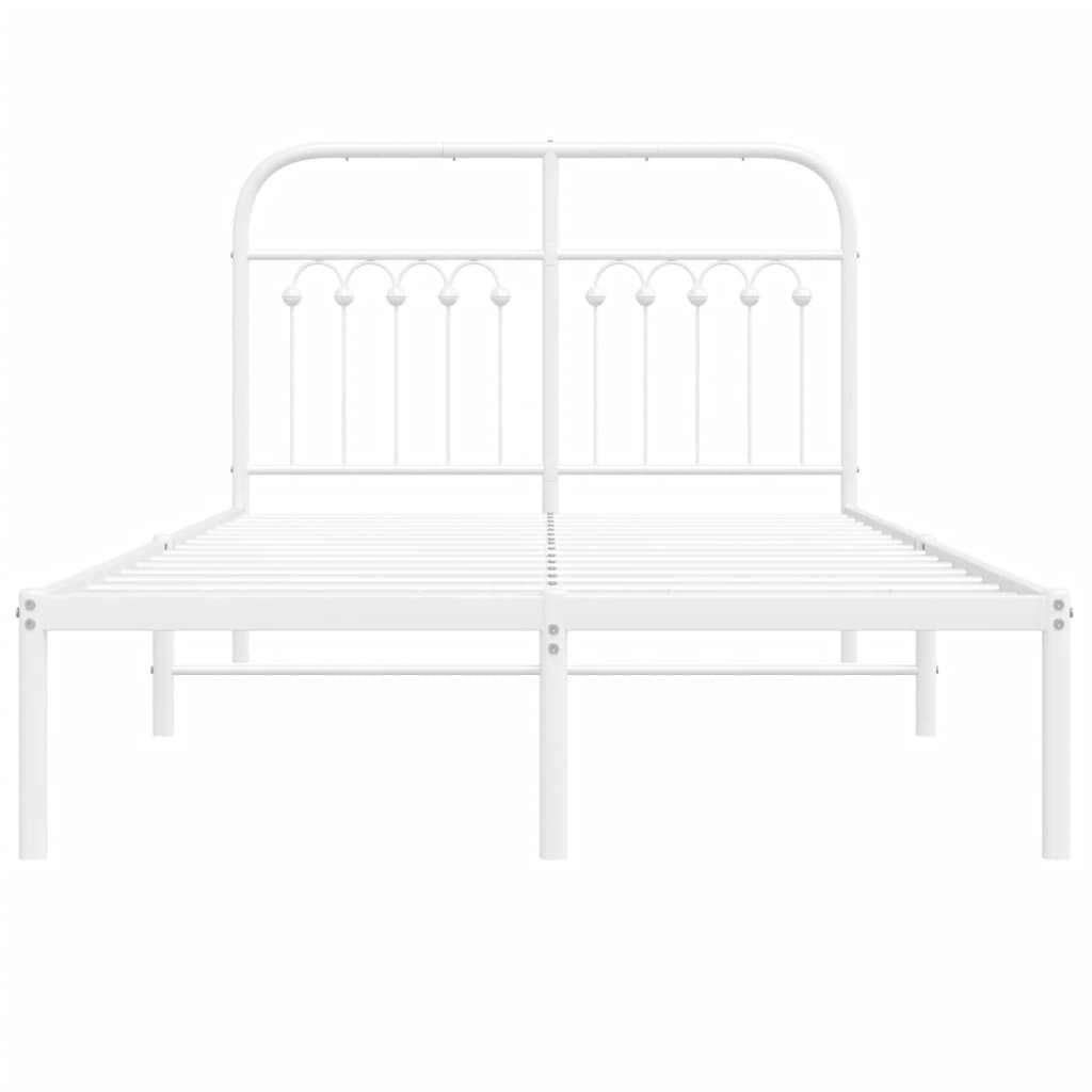 Cadre de lit métal sans matelas et tête de lit blanc 120x200 cm - XIOS
