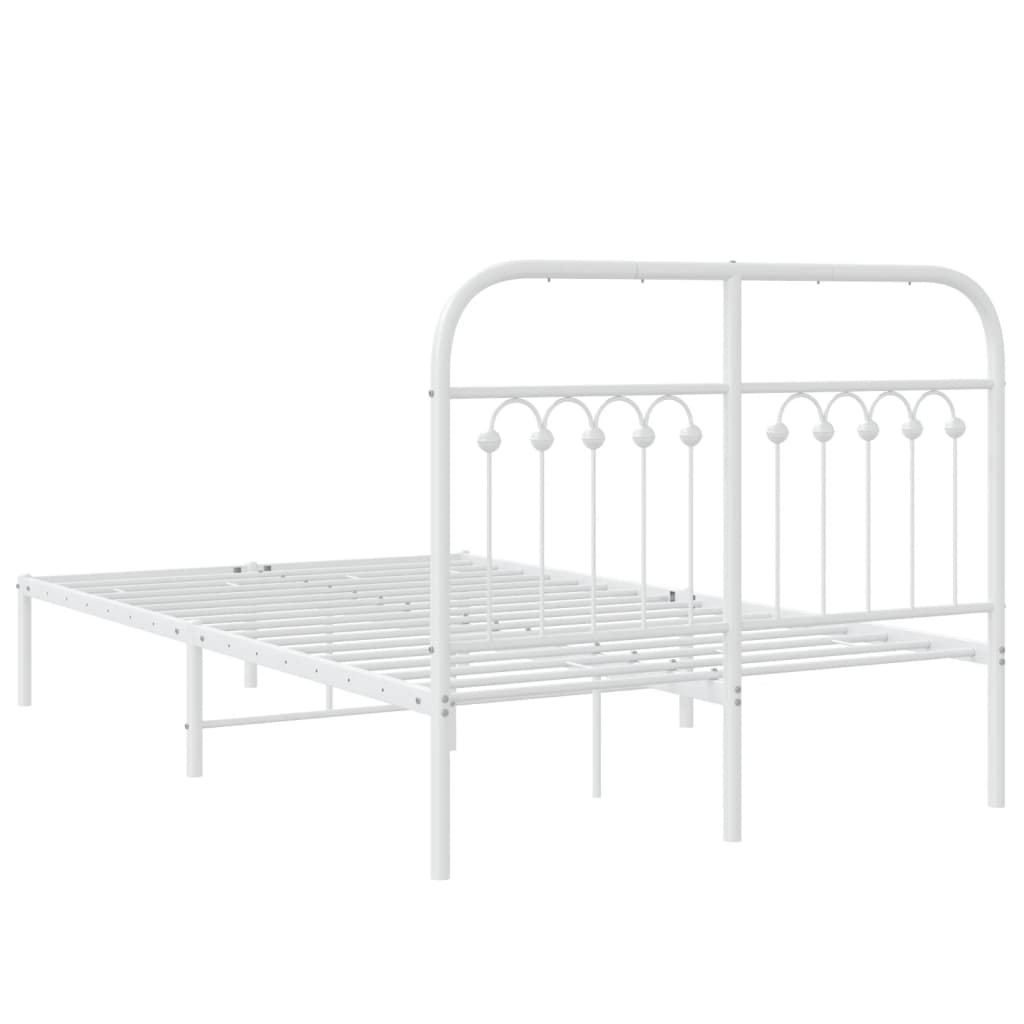 Cadre de lit métal sans matelas et tête de lit blanc 120x200 cm - XIOS
